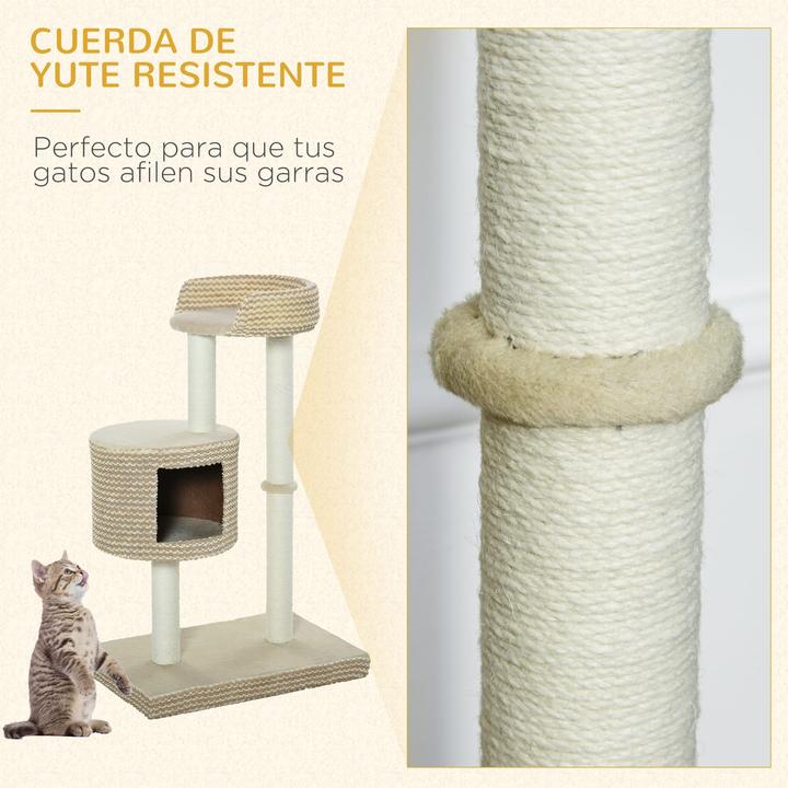 Actual product image Jamb Cat tree (96 cm, Beige+coffee)