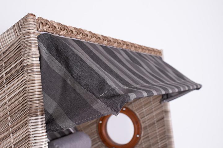 Actual product image dekoVries Strandkorb deVries PURE® Wave XL PE Pinienholz, seashell Des. 402
