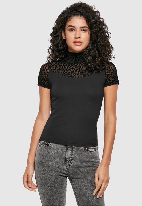 Actual product image Urban Classics Ladies Flock Lace Turtleneck Tee (4XL)