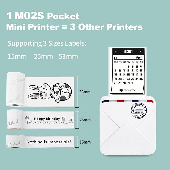 Image du produit Phomemo M02S (Transfert thermique, Noir et blanc)