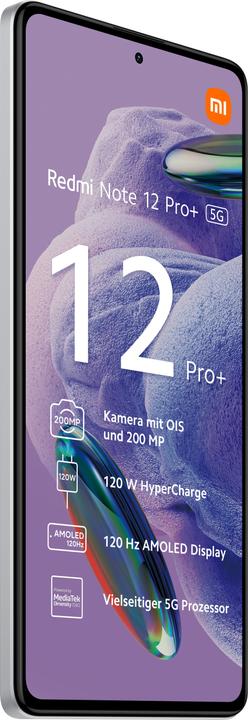Produktbild Xiaomi Redmi Note 12 Pro+ (256 GB, Polar White, 6.67", Dual SIM, 200 Mpx, 5G)