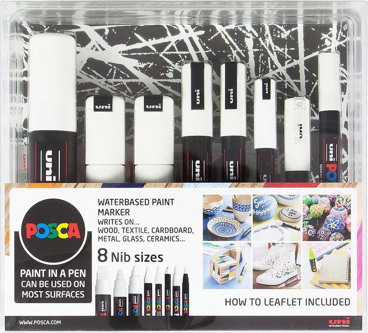 Produktbild Posca Markerset (Schwarz, Weiss, 8 x)
