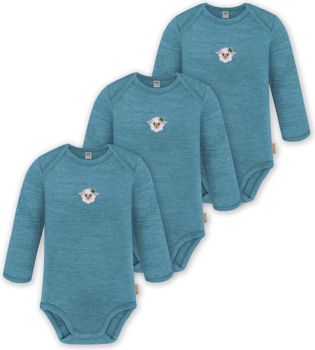 Normani 3er Pack Baby Merino Body Langarm „Auckland" - 9371