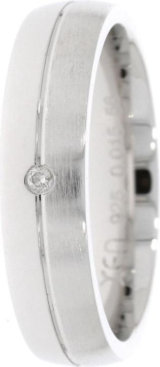Actual product image Xen Polished/matted band ring with diamond approx. 0.015 ct. (54, 925 Silver)