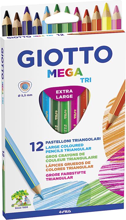 Image du produit Giotto Crayon de couleur en bois 'Mega-Tri (Couleurs assorties, 12 x)