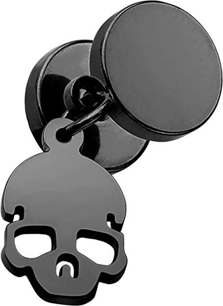 Image du produit Star Piercing Fake Plug schwarz mit Anhänger Totenkopf (sans laiton, Acier chirurgical 316L)