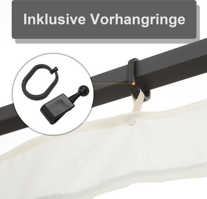 Immagine prodotto Swisshandel24 Moskitonetz für 3x4 Pavillon 4 Seitenteile Fliegennetz mit Haken Reissverschluss Mückennetz Insekten (400 cm, 352 cm)
