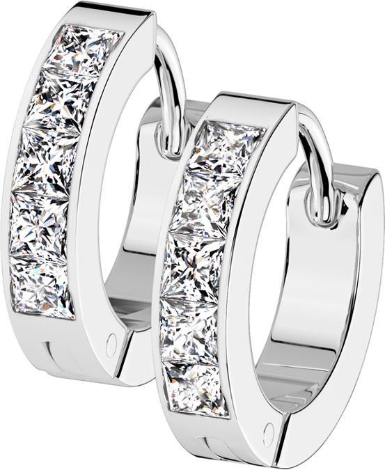 Produktbild Star Piercing Ohrring silber quadratische Kristalle silber (ohne Messing, Chirurgenstahl 316L)