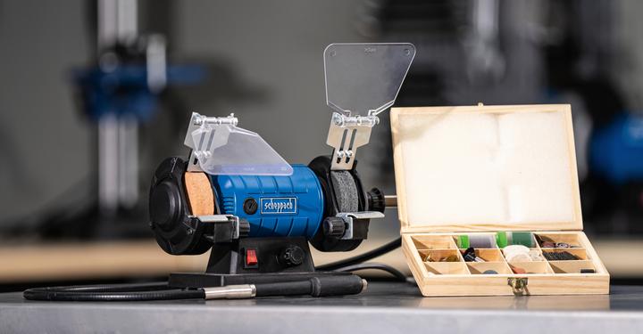 Image du produit Scheppach Ponceuse double avec arbre flexible HG35 (Meuleuse d'établi, 120 W)