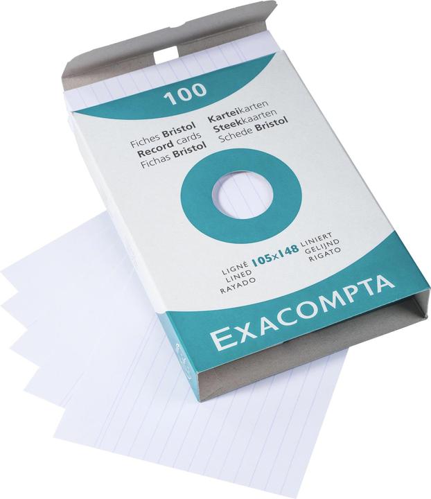 Produktbild Exacompta Karteikarten (A6, 205 g/m², 100 x)