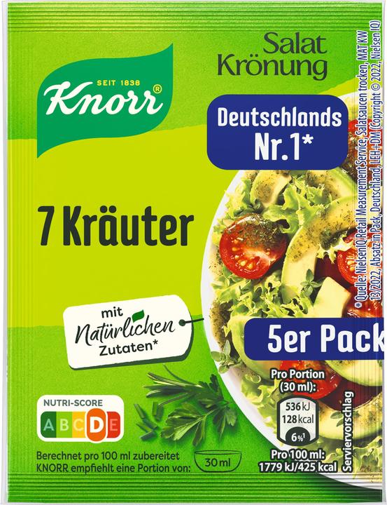 Image du produit Knorr Saladkrönung 7 Kräuter Dressing 5er-Pack donne 450 ml (58 g)