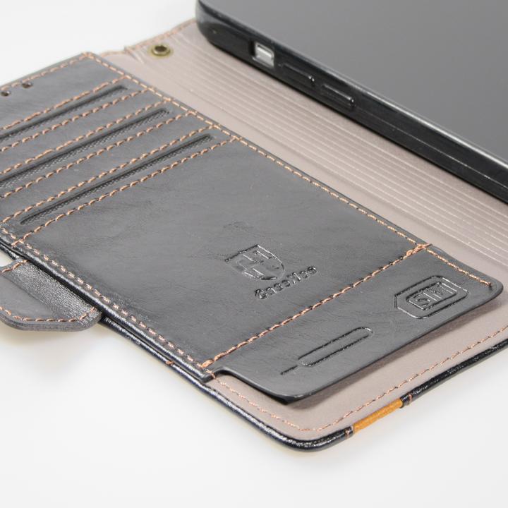 Actual product image PhoneLook Etui cuir Flip Wallet en cuir véritable avec stripe design et compartiment à cartes (Apple iPhone 13 Pro Max)