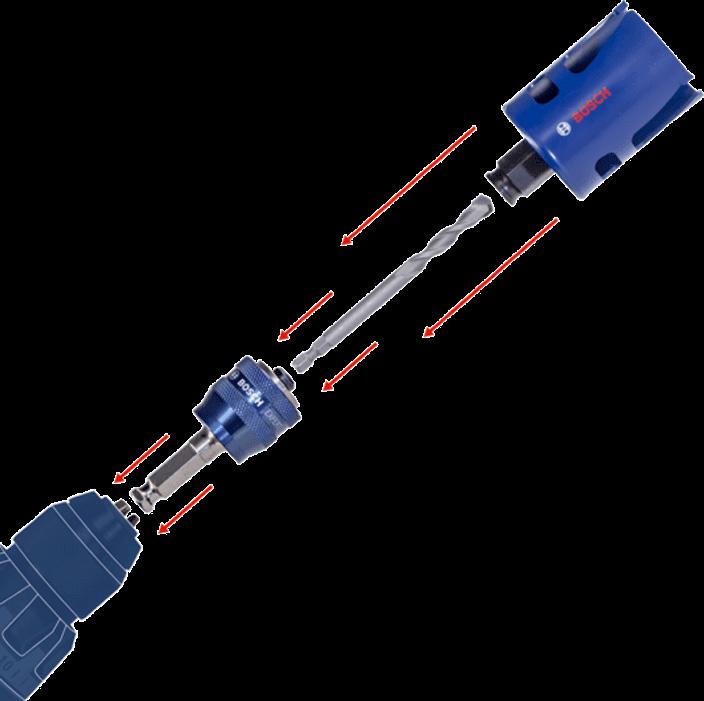 Immagine prodotto Bosch Professional Zubehör Sistema Power Change Plus Adattatore per sega a tazza (7,15 millimetri)