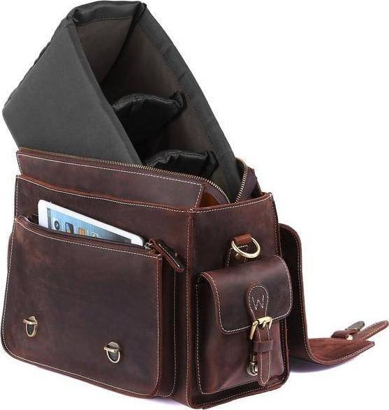 Actual product image Only-Bags.Store Leather Camera Bag, Camera Satchel Bag, Vintage Shoulder Camera Bag, Genuine Leather Saddle Bag (Camera shoulder bag)