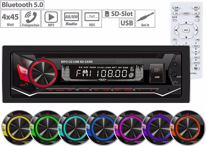 Immagine prodotto Creasono Autoradio MP3, CD, Bluetooth