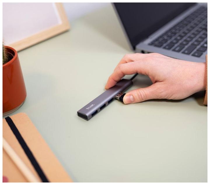 Actual product image Trust HALYX 4 PORT USB 3.2 GEN1 HUB (USB-C, 4 Ports)