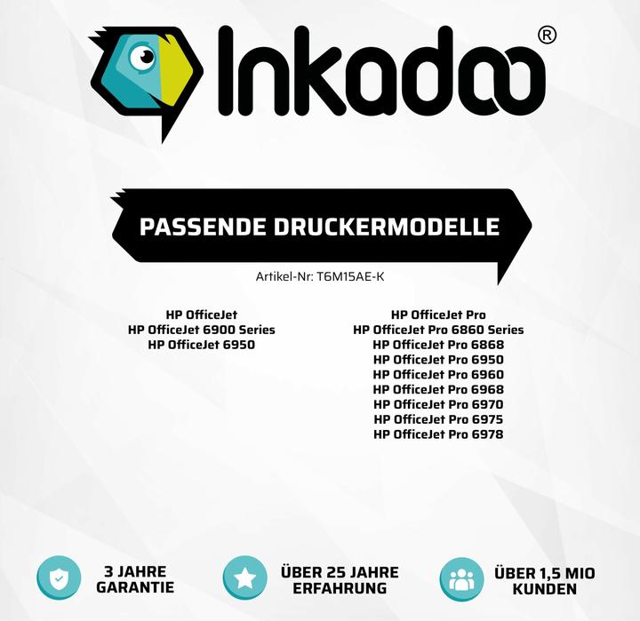 Immagine prodotto Inkadoo cartuccia d'inchiostro compatibile in sostituzione della HP 903XL adatta per HP OfficeJet 6900 (C)