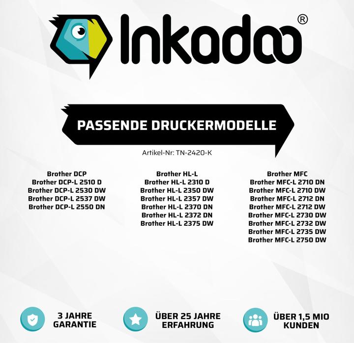 Produktbild Inkadoo Kompatibel Toner für Brother TN-2410 / TN-2420 (BK)