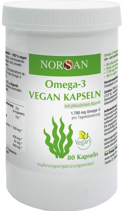Actual product image Norsan Omega-3 Vegan Capsules (80 Piece, Capsules, 82.60 g)