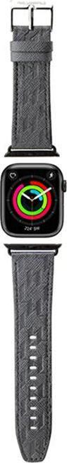 Actual product image Karl Lagerfeld Pasek KLAWMSAKLHPG Apple Watch 38/40/41mm srebrny/silver strap Saffiano Monogram (38 mm, 40 mm, 41 mm, saffiano leather, Apple Watch Series 1, Apple Watch Series 2, Apple Watch Series 3, Apple Watch Series 4, Apple Watch Series 5, Apple Watch Series 6, Apple Watch Series 7, Apple Watch Series 8, Apple Watch Series 9, Apple Watch SE)