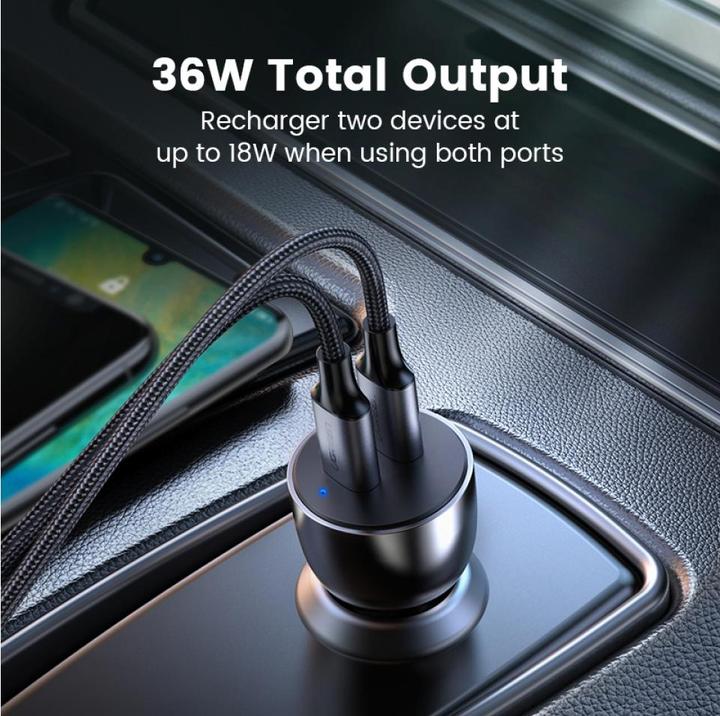 Produktbild Ugreen Dual USB Autoladegerät QuickCharge 3.0 36 Watt