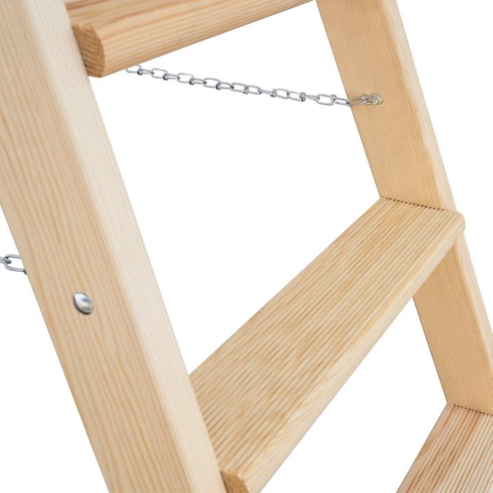 Image du produit Munk Escabeau en bois, accès double face, 2 x 4 marches, hauteur de travail 2500 mm. (Échelle deux plans, 113.50 cm)