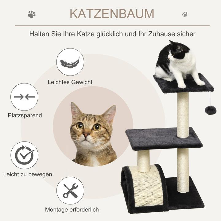 Actual product image Jamb Cat tree (72 cm, Dark grey Beige)