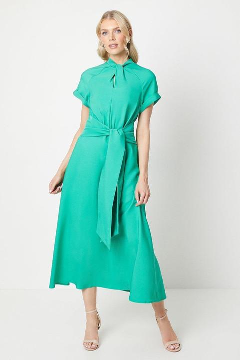 Debenhams Womens/Ladies Twist Neck Fitted And Flared Midi Dress (38 D)