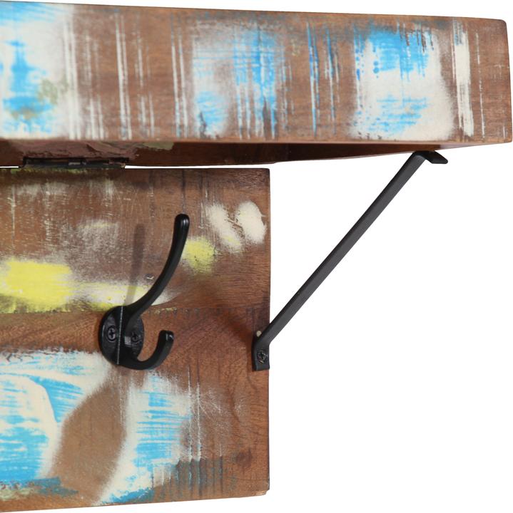 Actual product image VidaXL Coat rack with shelf Wall-mounted made of solid reclaimed wood and metal