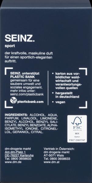 Actual product image dm Seinz. Eau de Toilette Sport (Eau de toilette)