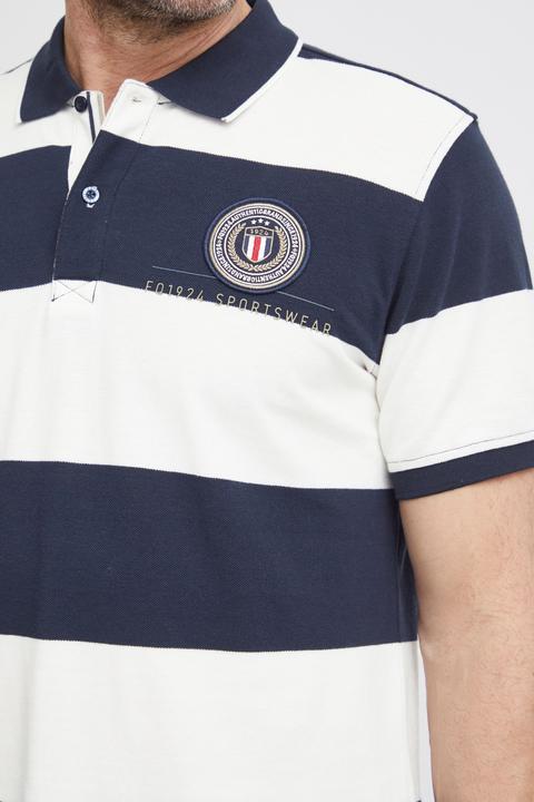 Actual product image FQ1924 FQPeter stripe polo shirt w badge 21900639 (XXL)