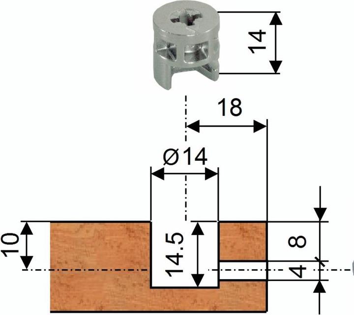Actual product image Lamifix Eccentric to connection system (1 pcs.)