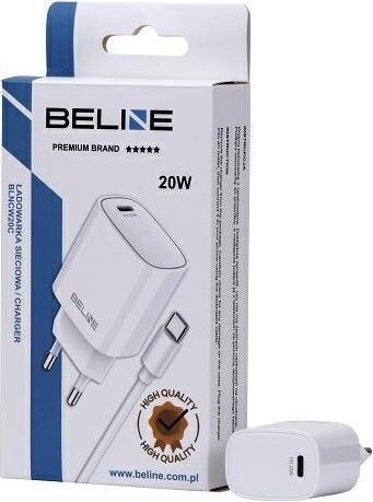 Image du produit Beline Ład. siec. 1x USB-C 20W + câble USB-C biała /white PD 3.0 BLNCW20C (20 W)