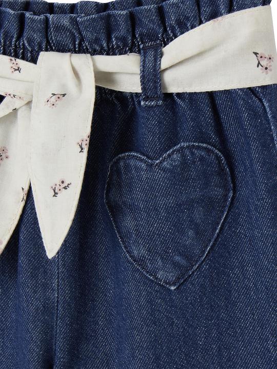 Actual product image Vertbaudet Wide baby jeans with fabric belt (62)