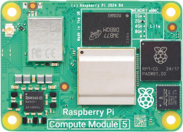 Actual product image Raspberry Pi CM5102016 Compute Module 5 WiFi 2GB RAM 16GB eMMC