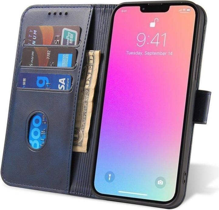 Image du produit Hurtel Etui magnétique avec rabat et porte-monnaie - bleu (Samsung Galaxy S24+)
