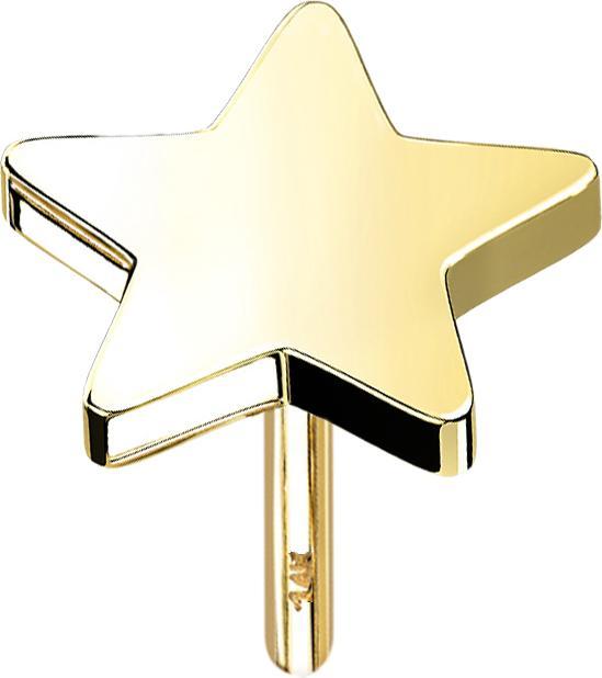 Produktbild Star Piercing Threadless Stern 14k gold (ohne Messing, 14k Gold)
