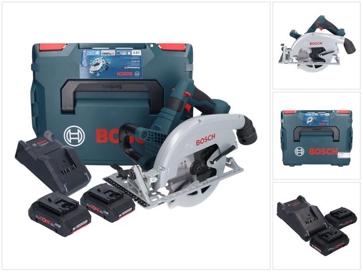 Image du produit Bosch Professional Bosch GKS 18V-70 L Scie circulaire sans fil 18 V Brushless 190 mm BITURBO + 2x batterie ProCORE 4,0