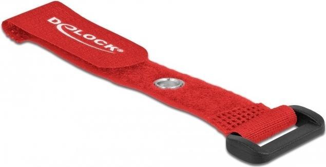 Actual product image Delock Velcro cable tie with loop and fixing eye L 150 x W 20 mm red 5 pieces (Velcro cable ties, 150 mm, 5 pcs.)
