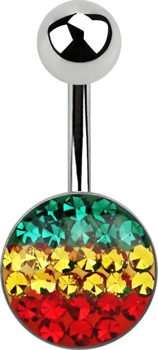 Immagine prodotto Star Piercing Banana argento con motivo rasta (Acciaio chirurgico 316L)