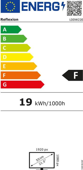 Energie-Label Reflexion LED-TV 22 Zoll (22", LED)