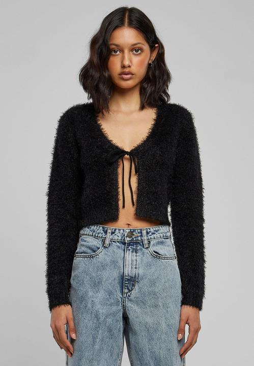 Produktbild Urban Classics Ladies Tied Cropped Feather Cardigan - 117653 (4XL)