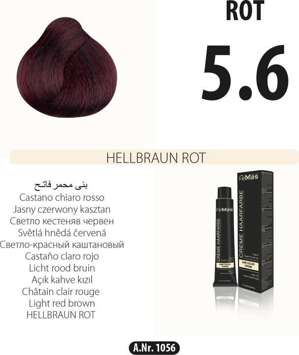 Image du produit FemMas 7.44) Coloration Blonde Cuivre Moyen Intense 100ml (Cuivre Intensif)