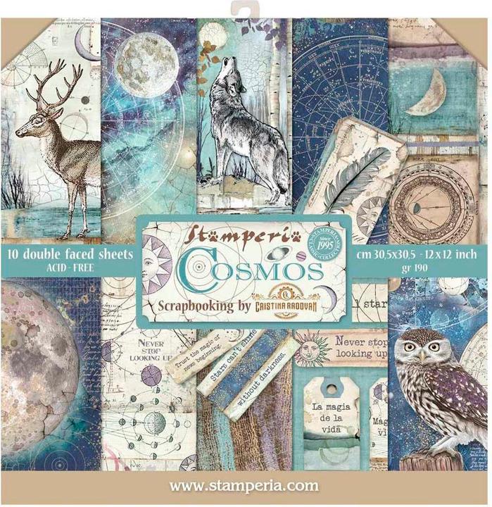 Image du produit Stamperia Bloc de scrapbooking "Cosmos", 10 feuilles, 30,5 x 30,5 cm (190 g/m², 10 x)