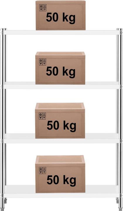 Produktbild Royal Catering Edelstahlregal 120x40x180 cm Küchenregal Gastroregal Schwerlastregal Lagerregal