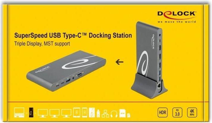 Produktbild Delock Dockingstation USB-C – USB/SD/LAN/HDMI/DP (USB-C, 1 Ports)