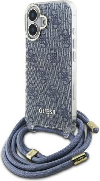 Image du produit Guess GUHCP16SHC4SEB iPhone 16 6.1" niebieski/blue hardcase Cord 4G Print