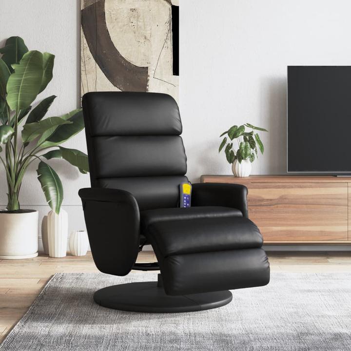 Actual product image VidaXL Massage chair with footrest black imitation leather, colour