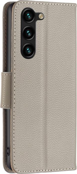 Produktbild AM-Handyzubehör Klapphülle Samsung Galaxy S23 Plus - Leder - Grau (Samsung Galaxy S23+)