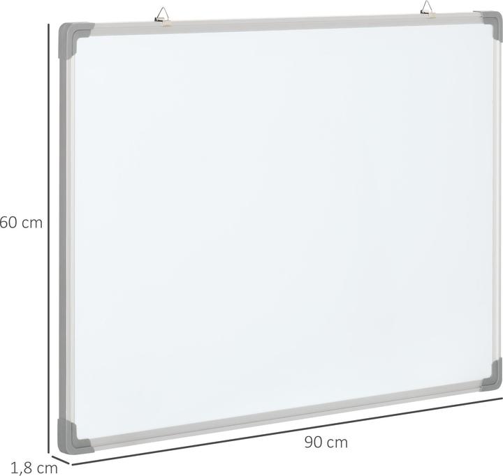 Image du produit Homcom Tableau blanc avec effaceur à sec, aimants et stylos (90 x 60 cm)